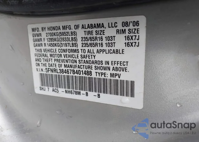 5FNRL38467B401488: 44059776