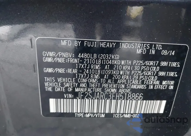 JF2SJARC3FH518866: 44059480