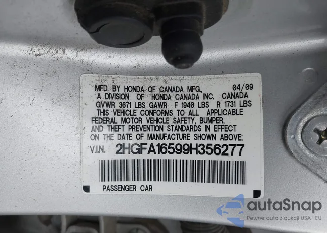 2HGFA16599H356277: 44059534