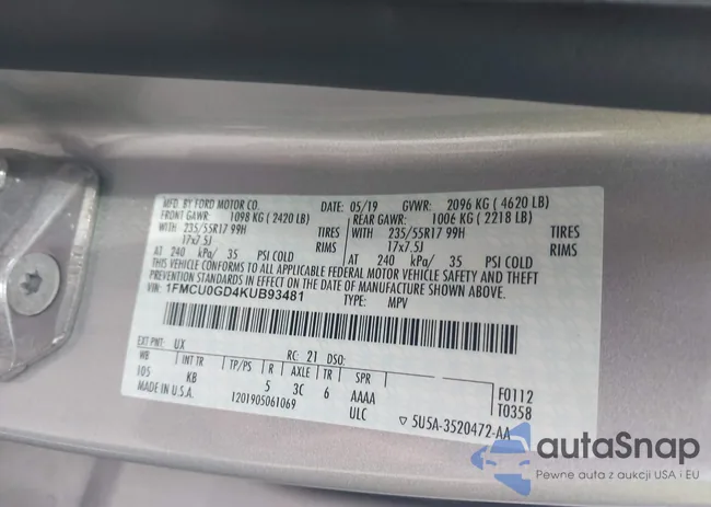 1FMCU0GD4KUB93481: 44059608