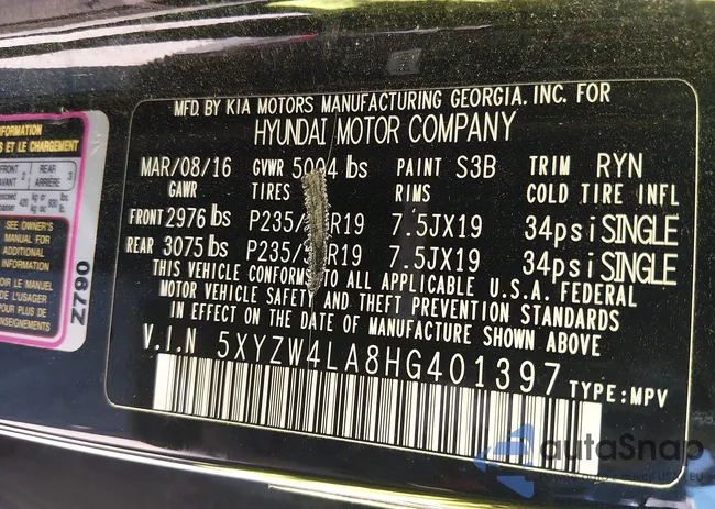 5XYZW4LA8HG401397: 44060619