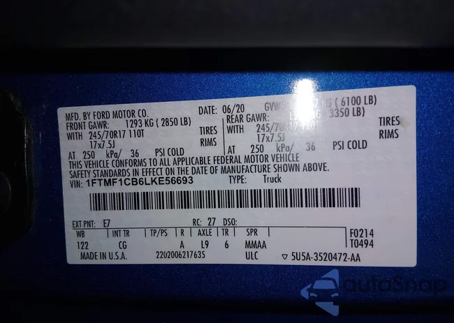 1FTMF1CB6LKE56693: 44060633