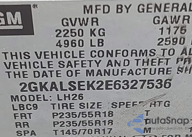 2GKALSEK2E6327536: 44060647