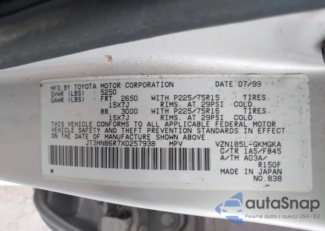 JT3HN86R7X0257938: 44060660