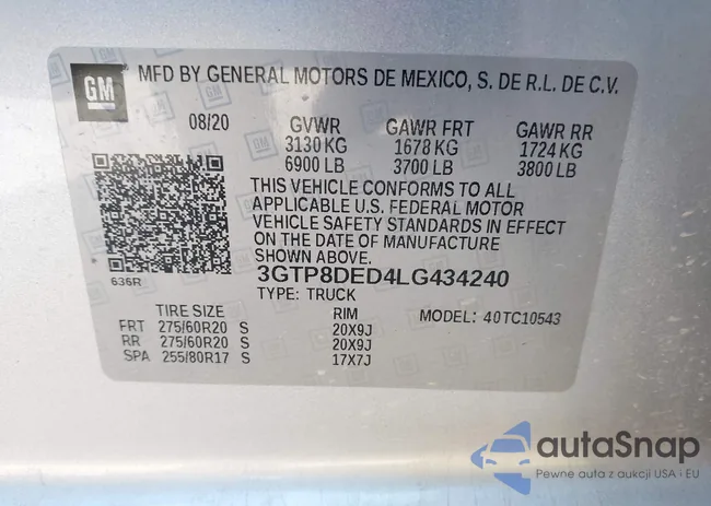 3GTP8DED4LG434240: 44060705