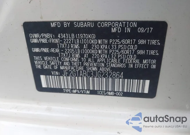 JF2GTABC3JG232864: 44060803