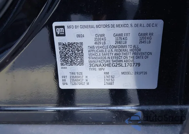 3GNAXHEG2SL170779: 44060997