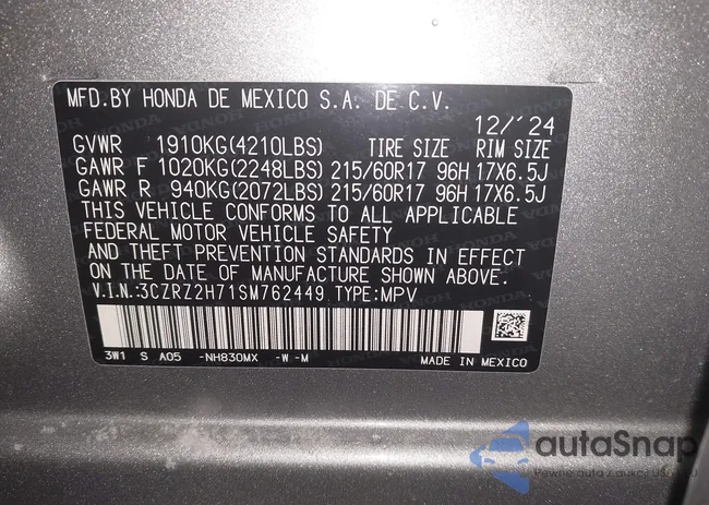 3CZRZ2H71SM762449: 44061083