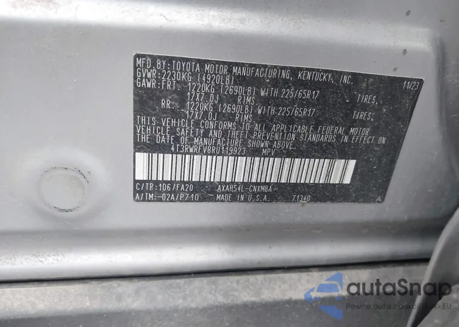 4T3RWRFV8RU119923: 44061095