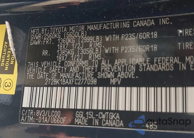 2T2BK1BAXFC277098: 44061198