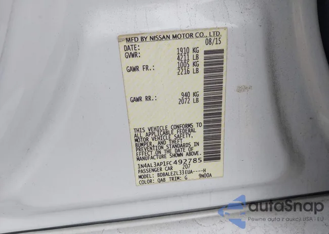 1N4AL3AP1FC492785: 44060218