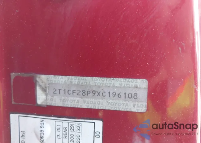 2T1CF28P9XC196108: 44060221