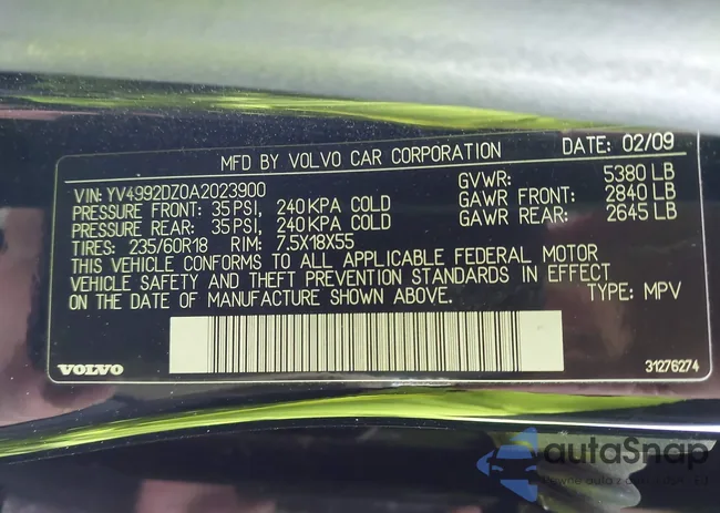 YV4992DZ0A2023900: 44060275