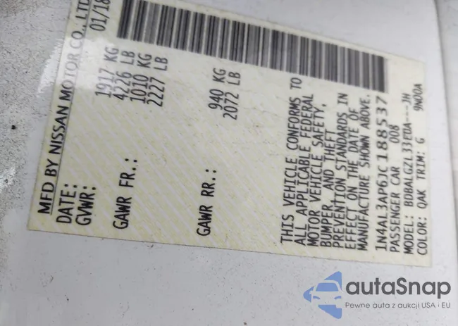 1N4AL3AP6JC188537: 44060333