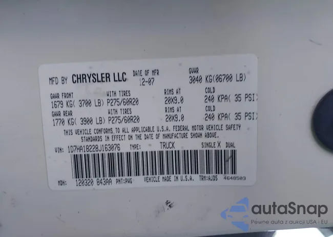 1D7HA18228J163076: 44060342