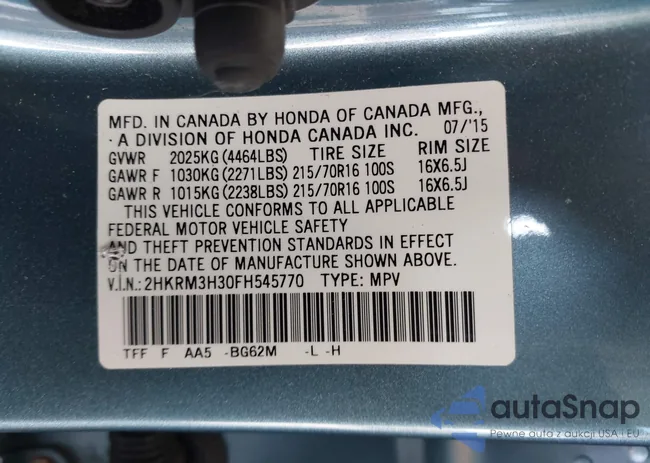 2HKRM3H30FH545770: 44060366