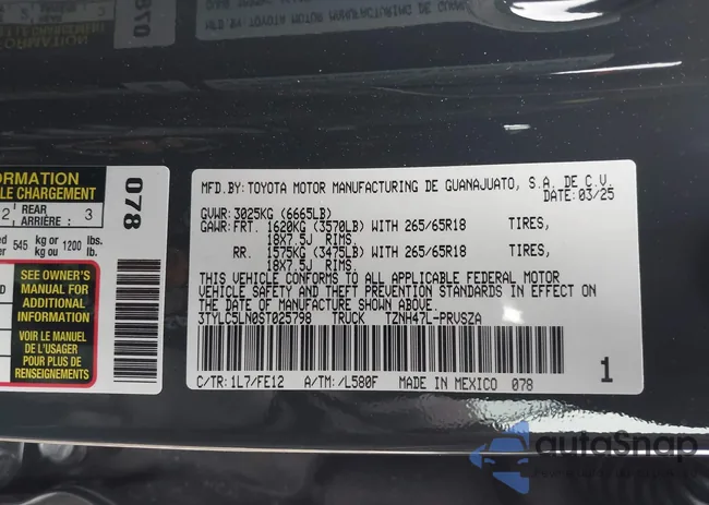 3TYLC5LN0ST025798: 44060418