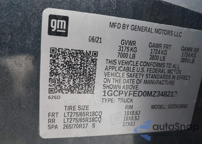 1GCPYFED0MZ348212: 44060563