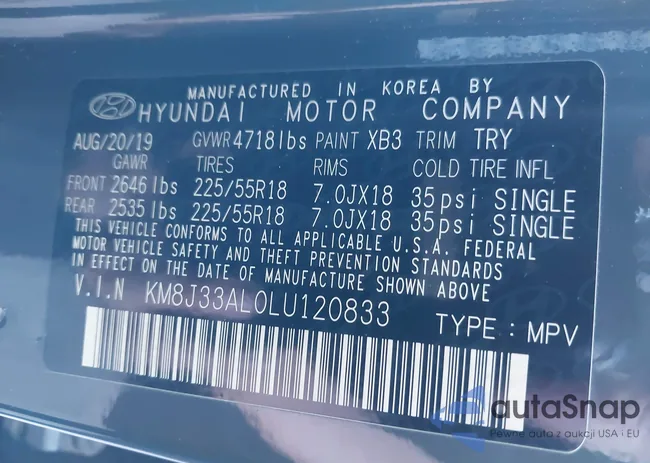 KM8J33AL0LU120833: 44060575