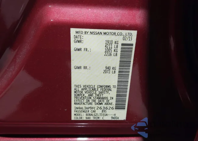 1N4AL3AP9FC263626: 44060580