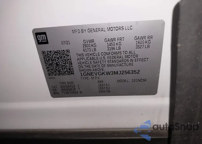 1GNEVGKW3MJ256352: 44060610