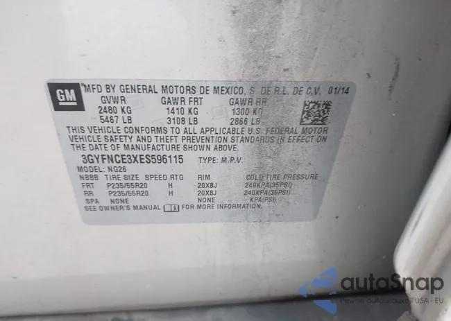 3GYFNCE3XES596115: 44061660