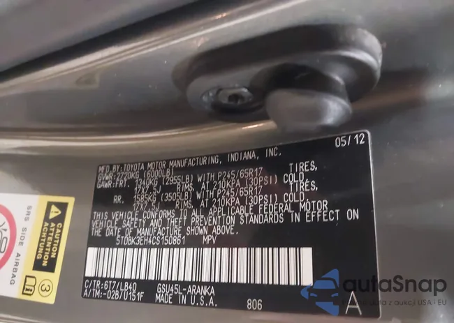 5TDBK3EH4CS150861: 44061721