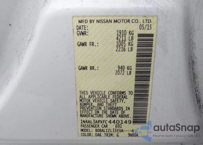 1N4AL3APXFC440149: 44061914