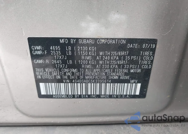 4S4BSABC5K3395614: 44062041