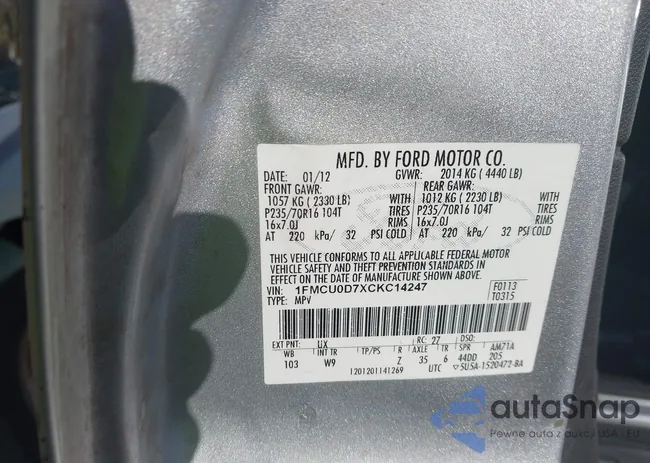 1FMCU0D7XCKC14247: 44062139