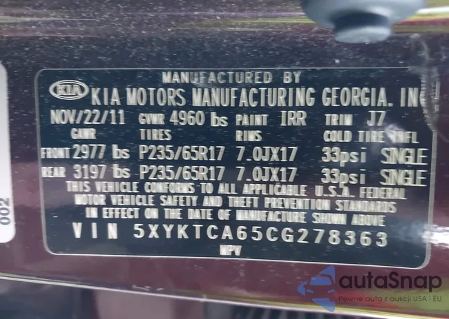 5XYKTCA65CG278363: 44061224