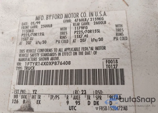 1FTYR14X0XPB76408: 44061322