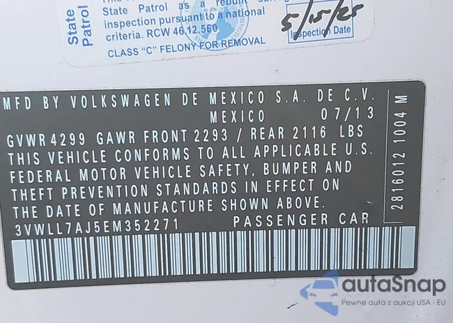 3VWLL7AJ5EM352271: 44061335