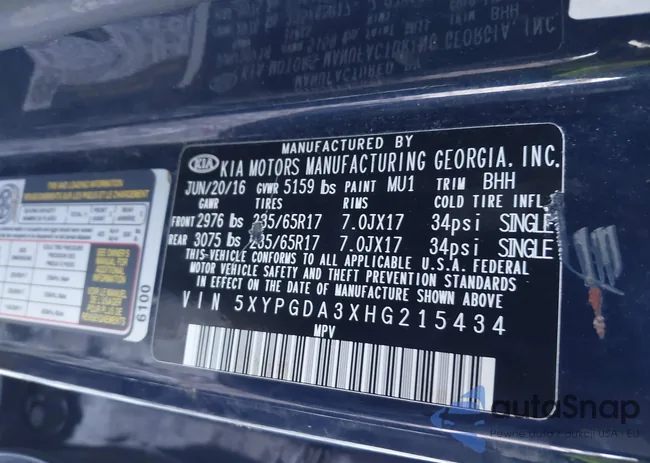 5XYPGDA3XHG215434: 44061424