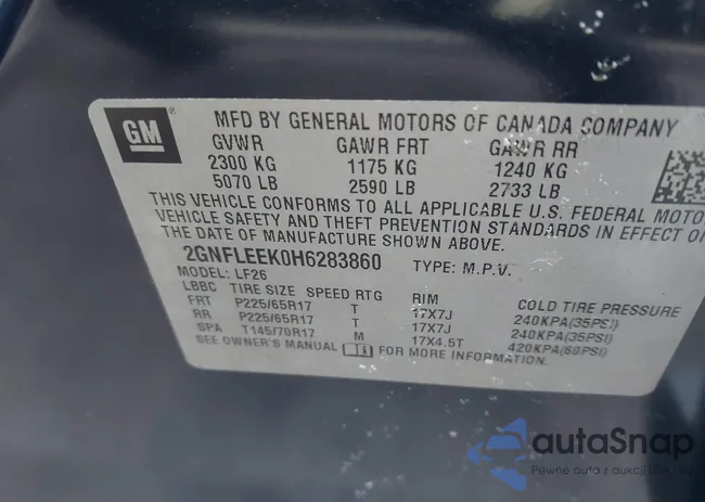 2GNFLEEK0H6283860: 44061565