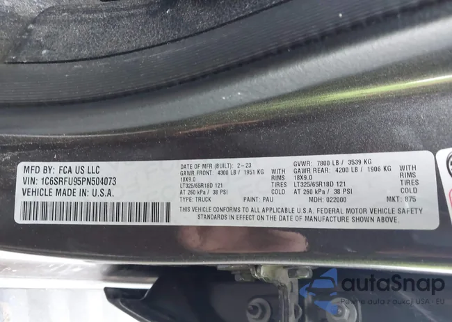 1C6SRFU95PN504073: 44062834