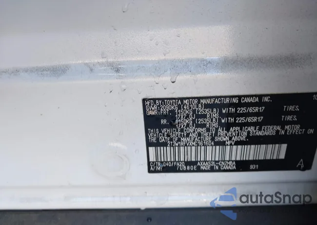 2T3W1RFVXMC161604: 44062835