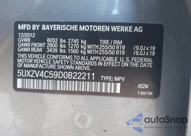 5UXZV4C59D0B22211: 44062898