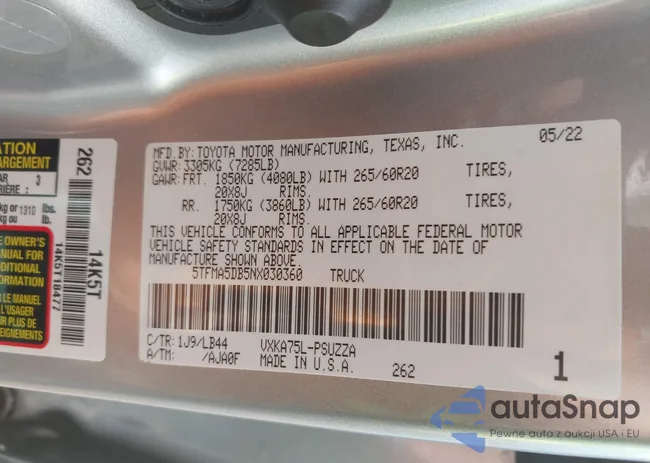 5TFMA5DB5NX030360: 44062921