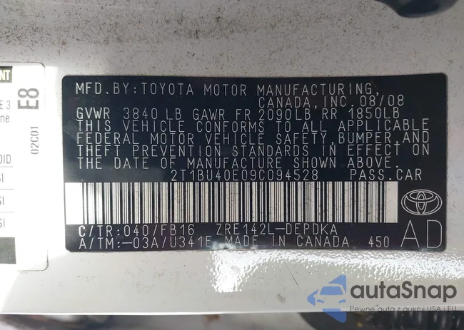 2T1BU40E09C094528: 44062982