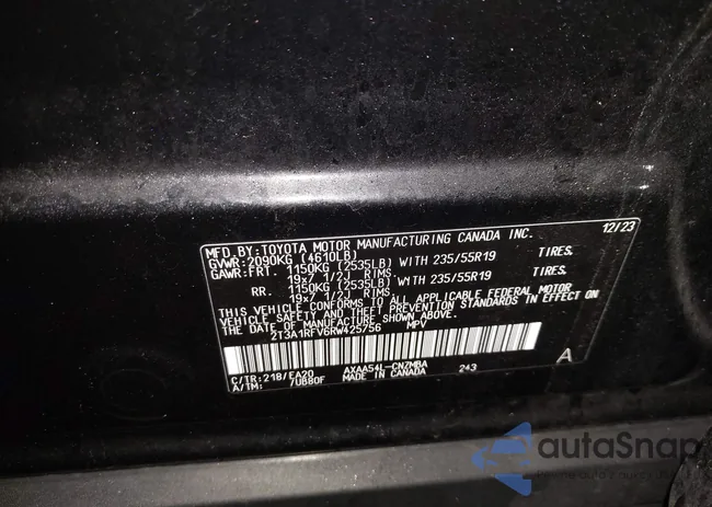 2T3A1RFV6RW425756: 44063066