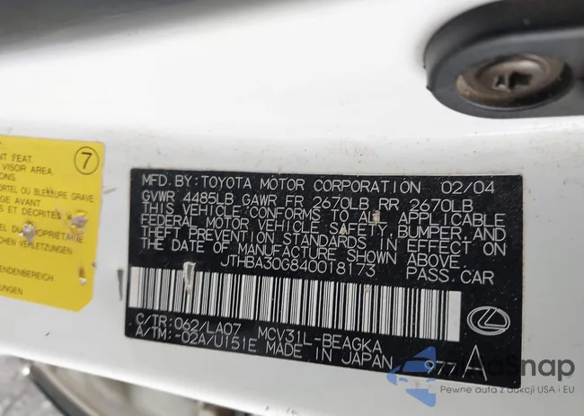 JTHBA30G840018173: 44063091