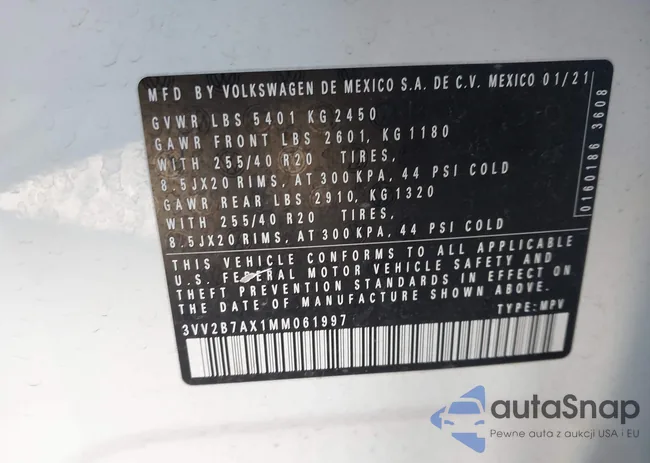 3VV2B7AX1MM061997: 44063149