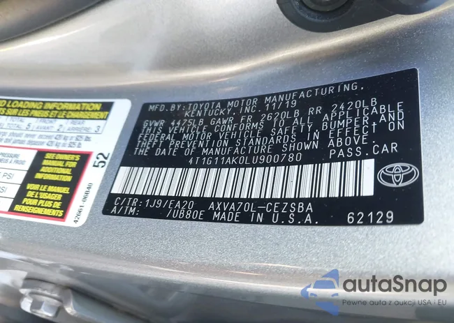 4T1G11AK0LU900780: 44063164