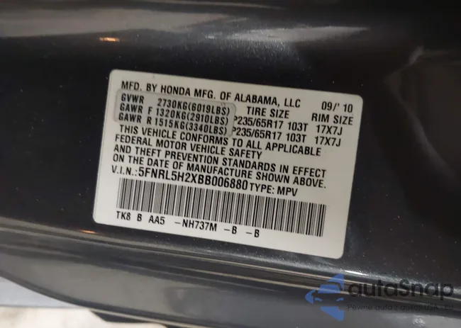 5FNRL5H2XBB006880: 44063195