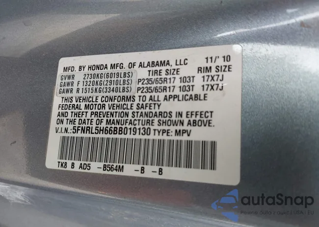 5FNRL5H66BB019130: 44063198