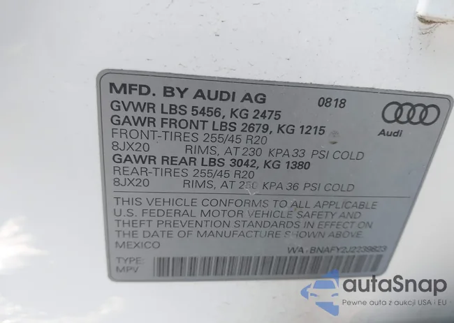 WA1BNAFY2J2239823: 44062355