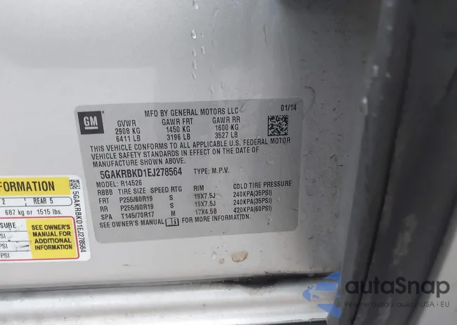 5GAKRBKD1EJ278564: 44062375