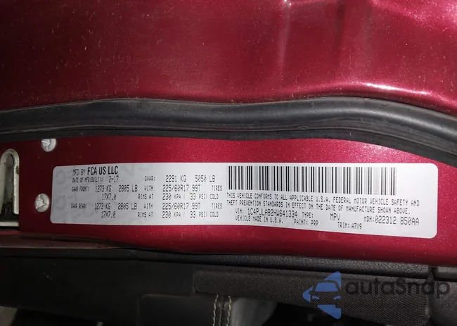 1C4PJLAB2HW641334: 44062384