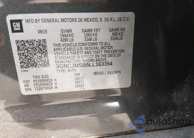 3GNCJMSB5LL163354: 44063627